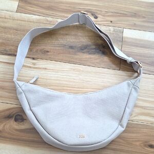 Beige Canvas Crossbody Bag